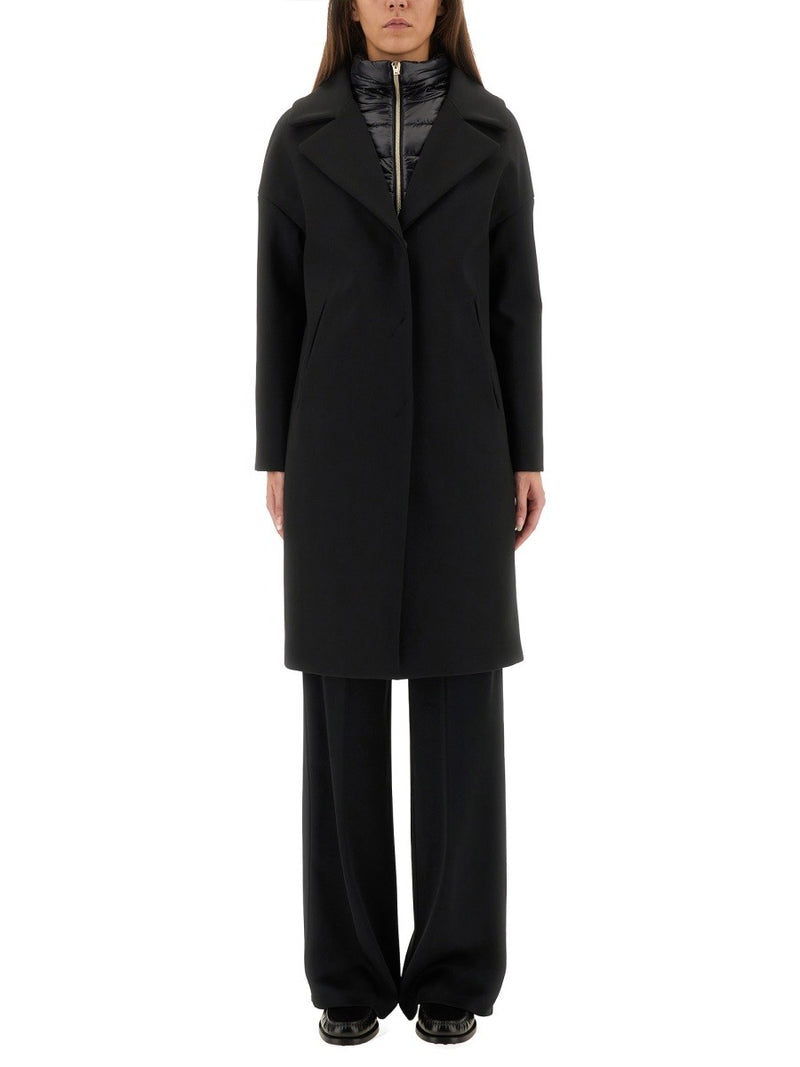 WOOL COAT WITH TECHNICAL BIB