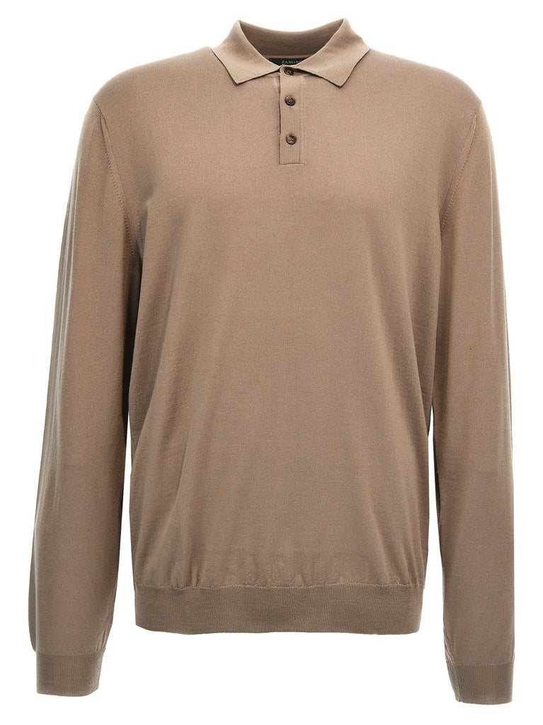 Wool polo shirt