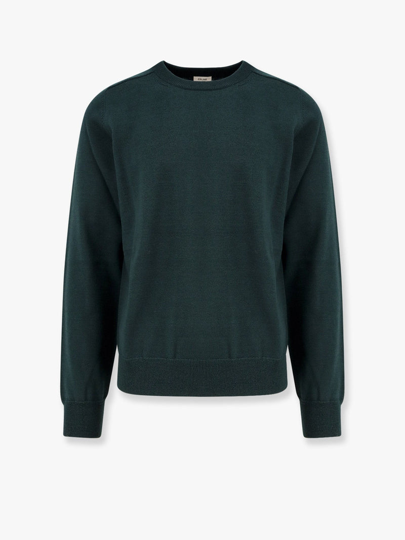 Wool sweater with embroidered logo on the front