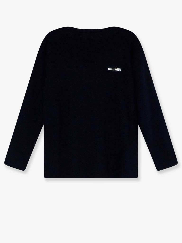 Wool sweater with lettering logo