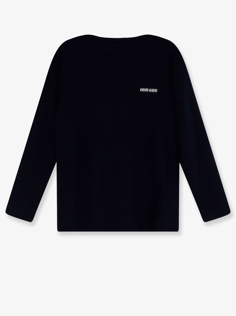 Wool sweater with lettering logo