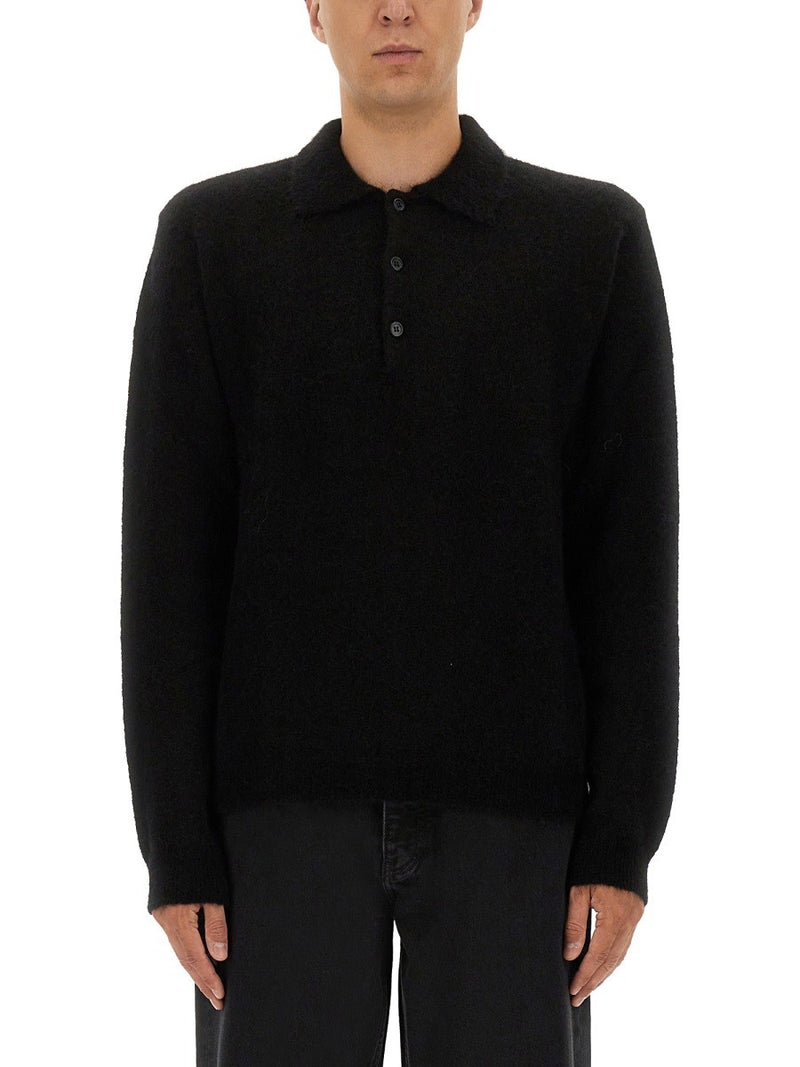 WOOL SWEATER WITH POLO COLLAR