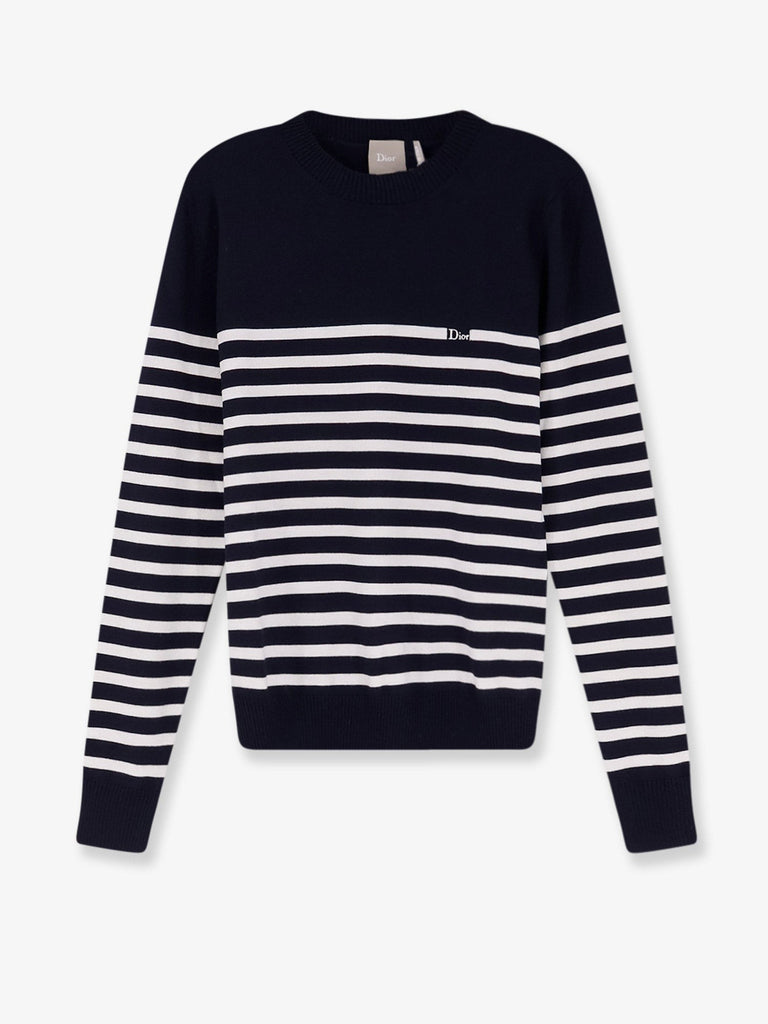 Wool sweater with striped pattern