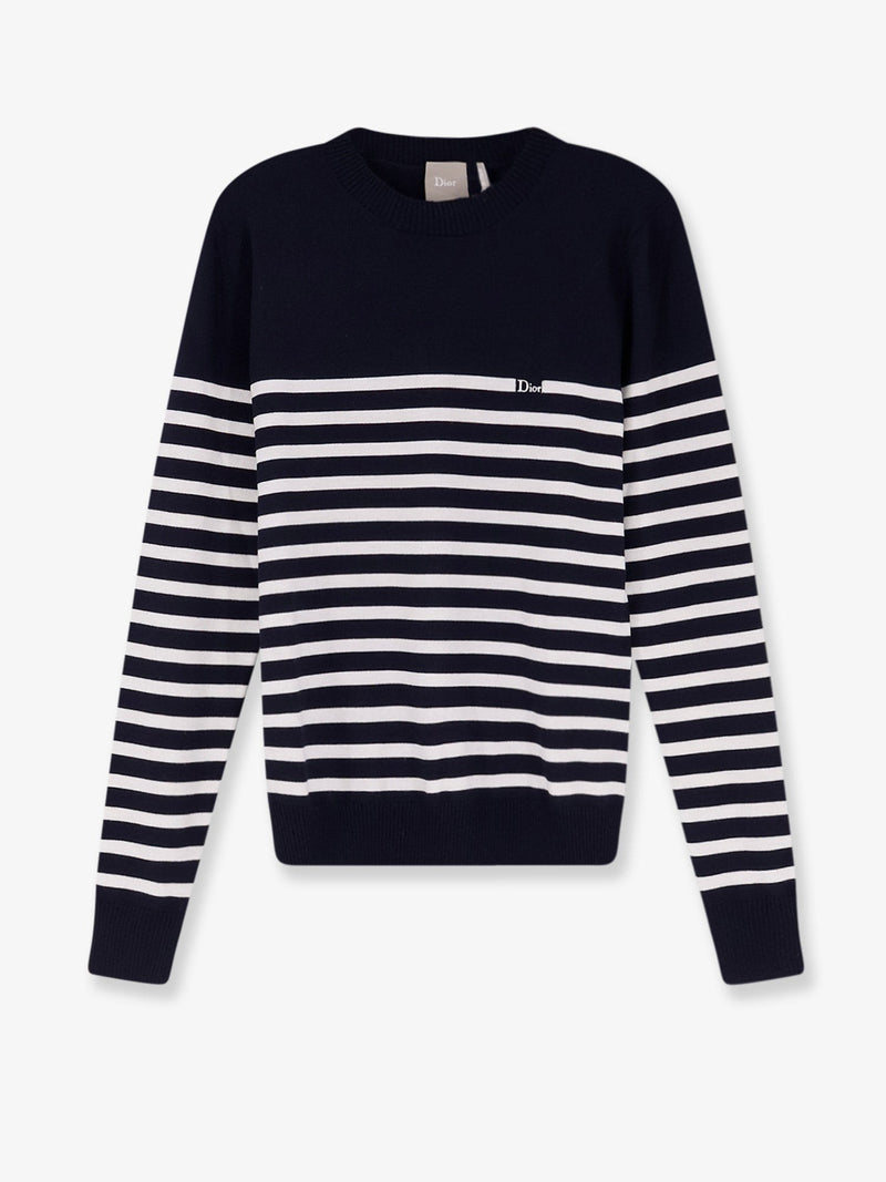 Wool sweater with striped pattern