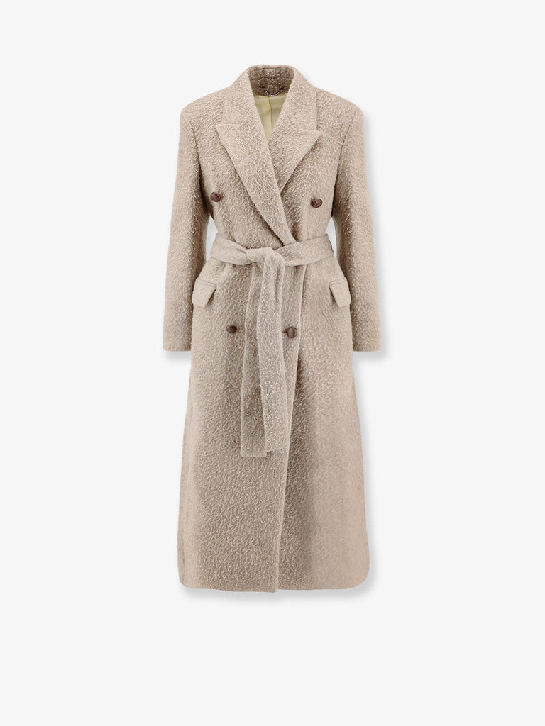 Wrinkled virgin wool blend coat