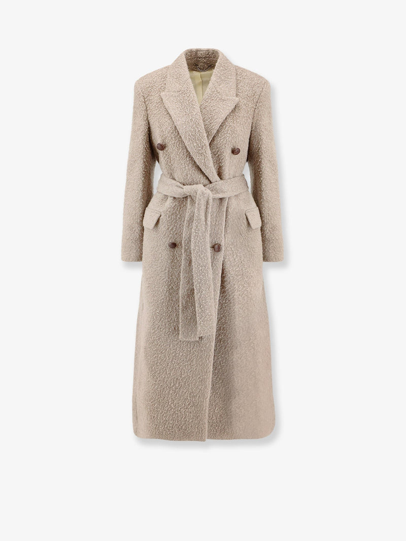 Wrinkled virgin wool blend coat