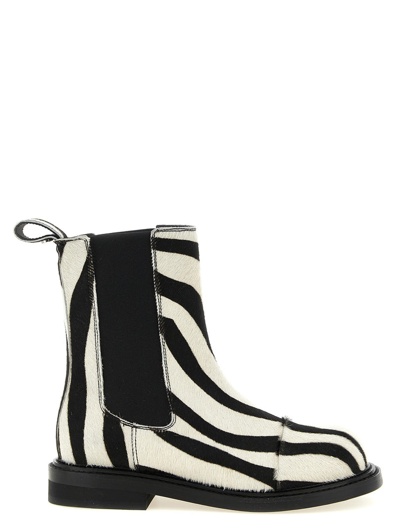 Zebra pony ankle boots