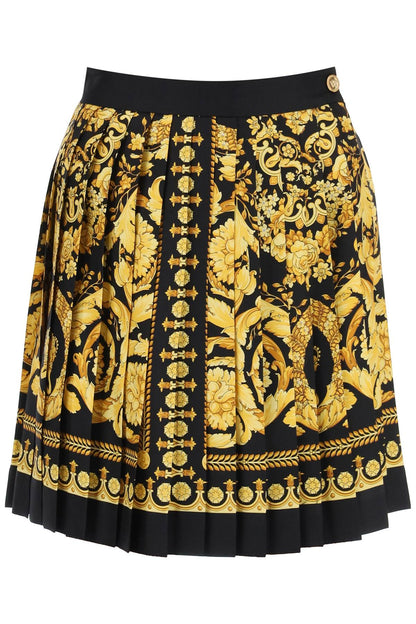 Versace Versace barocco pleated mini skirt