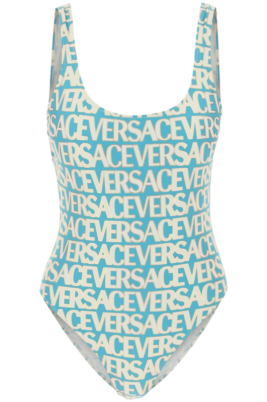 Versace Versace versace allover one-piece swimwear