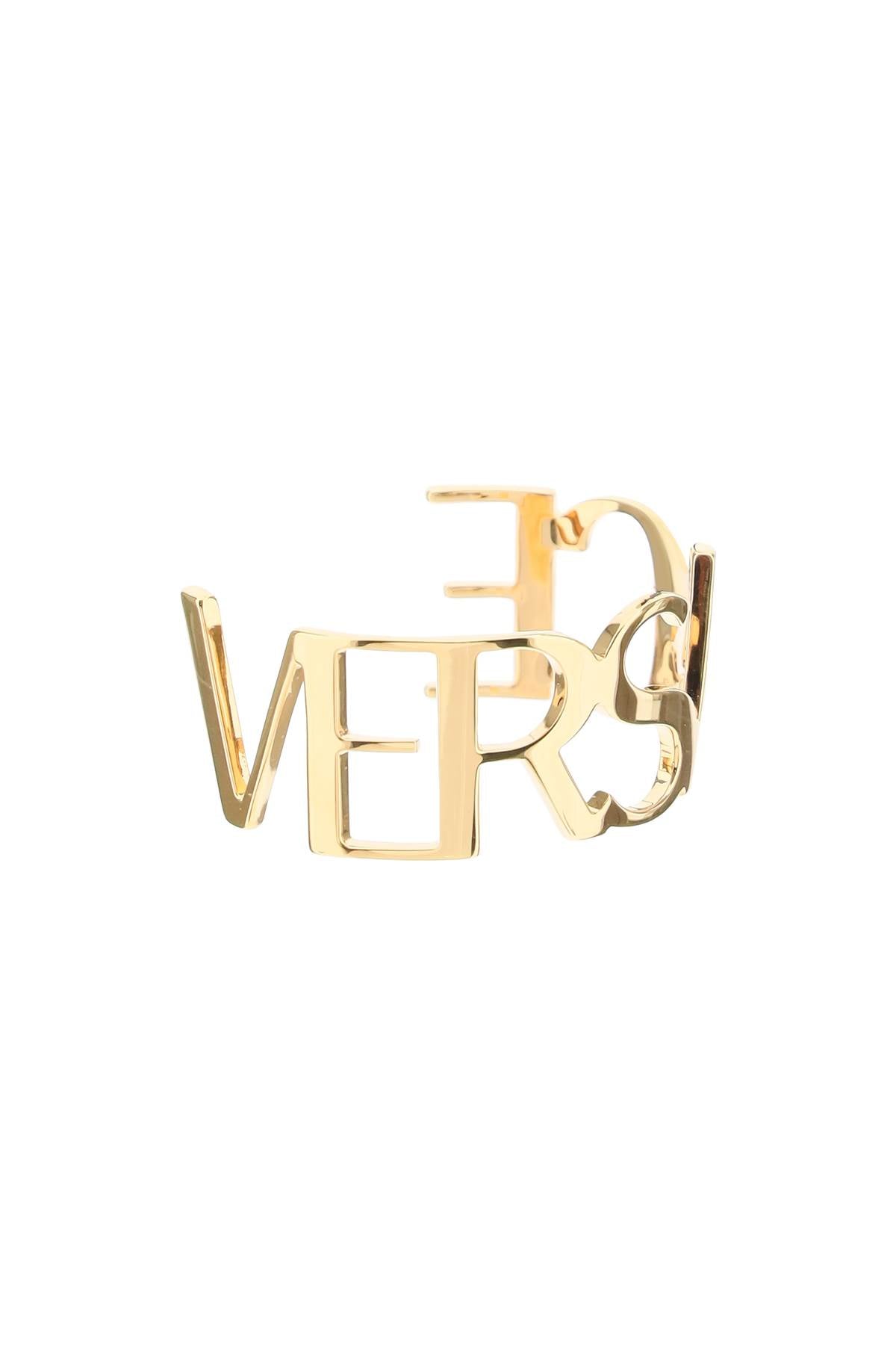Versace Versace stiff logoed bracelet