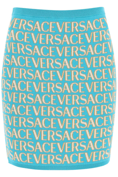Versace Versace monogram knit mini skirt