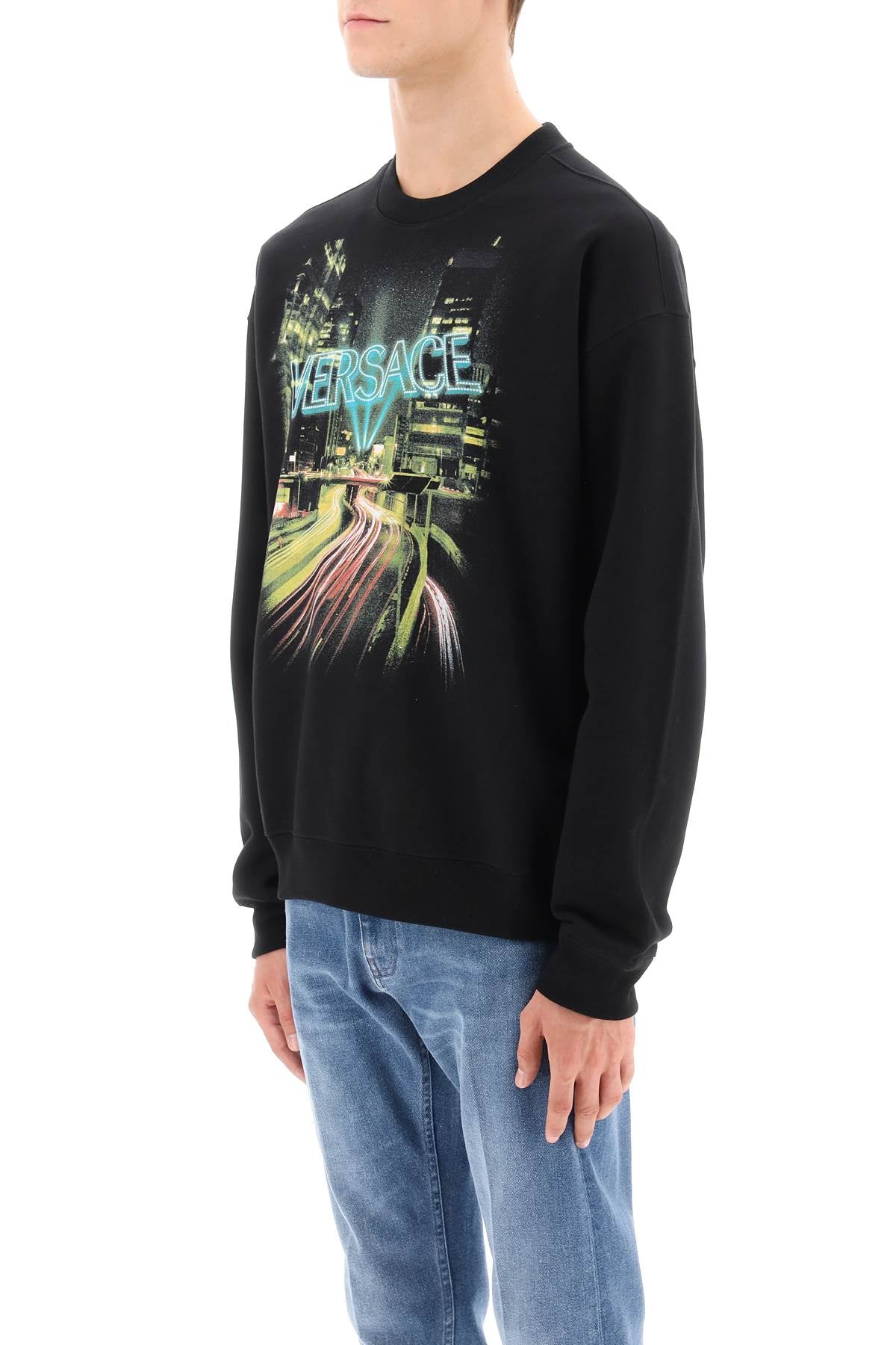 Versace Versace crew-neck sweatshirt with city lights print