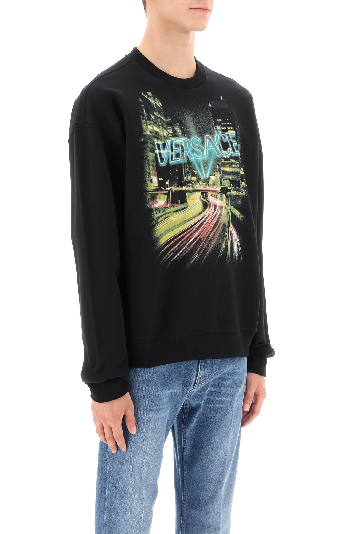 Versace Versace crew-neck sweatshirt with city lights print