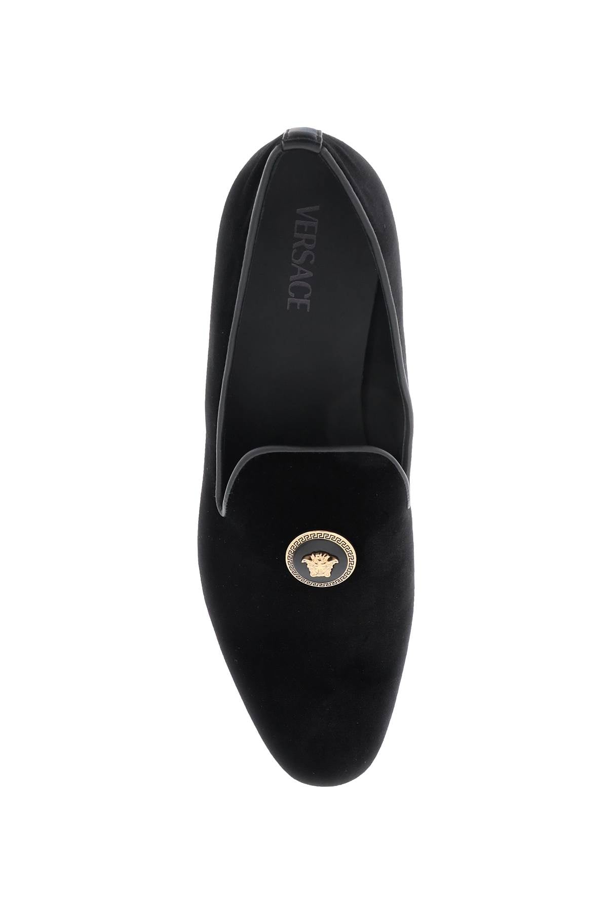 Versace Versace velvet medusa loafers