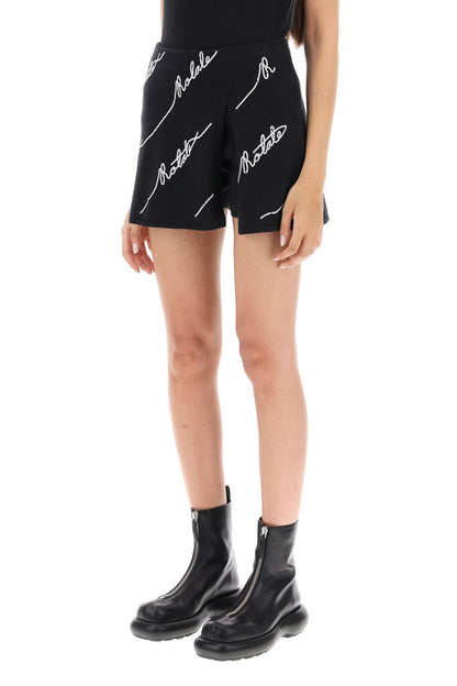Rotate Rotate sequined logo knit skort