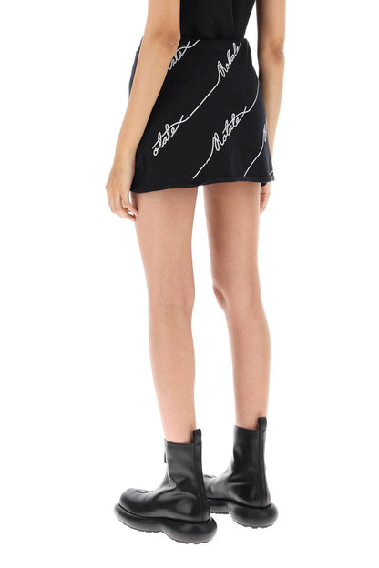 Rotate Rotate sequined logo knit skort