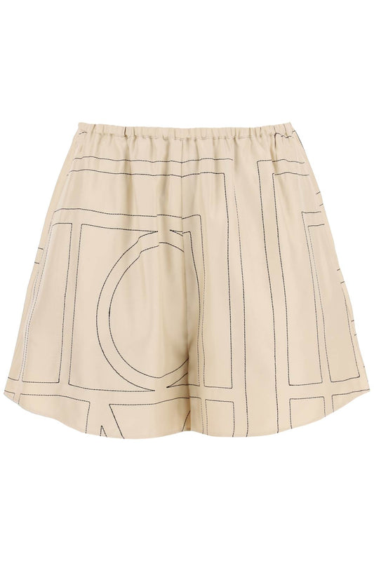 Toteme Toteme monogram silk pj shorts