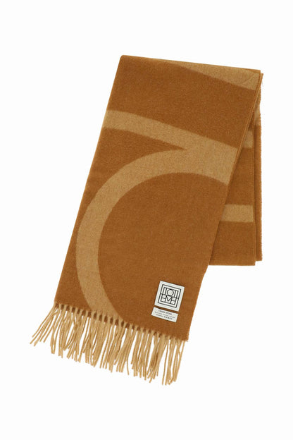 Toteme Toteme monogram jacquard wool scarf