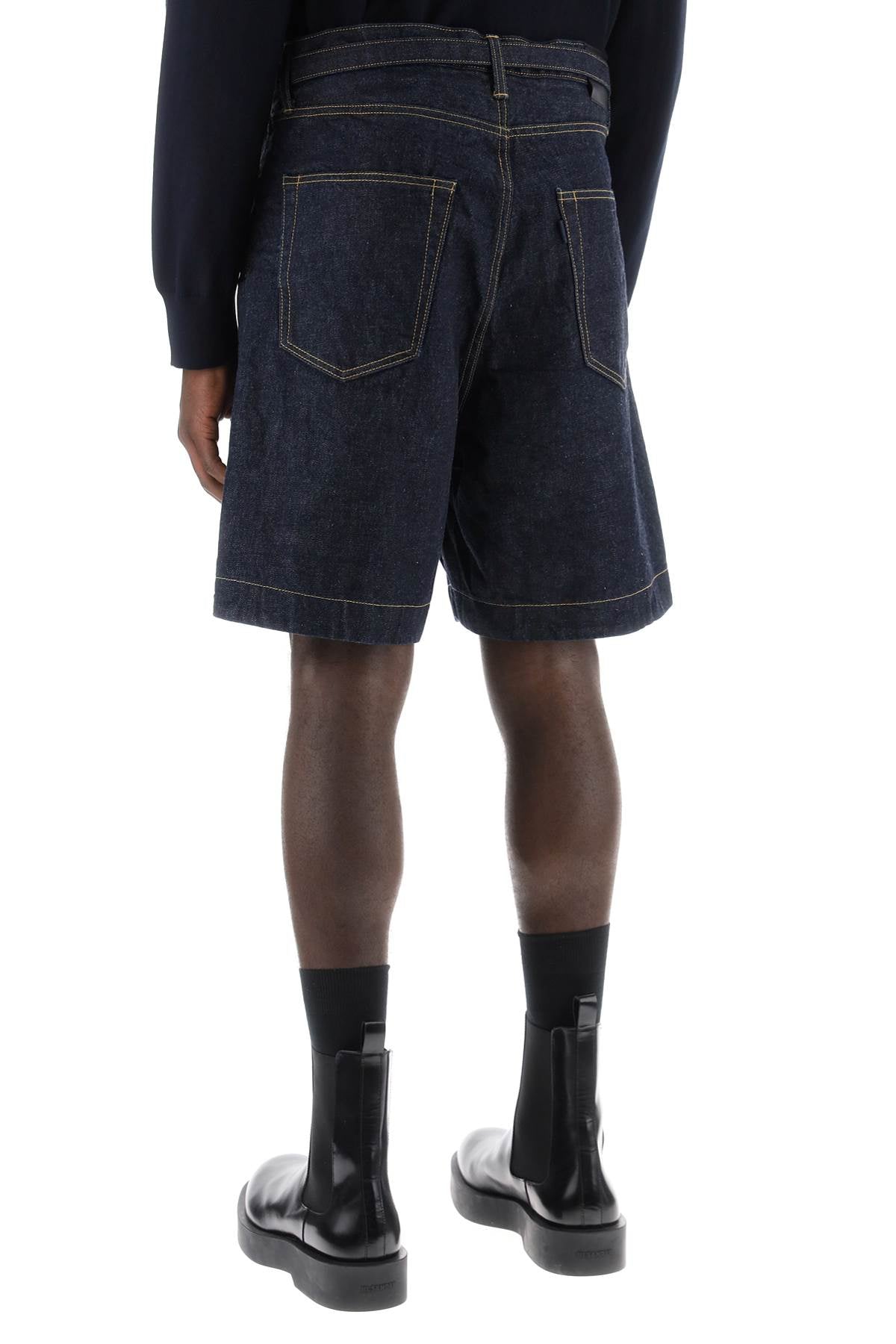 Sacai Sacai denim bermuda shorts with removable belt
