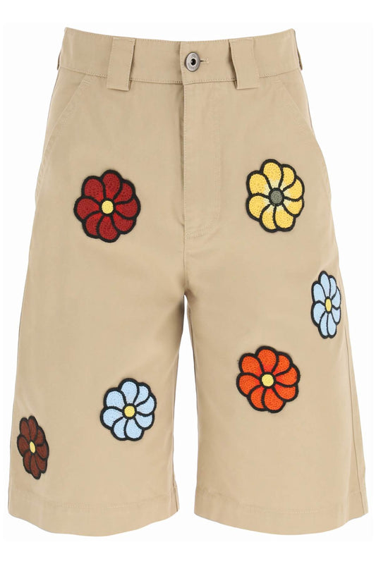 1 Moncler J.W. Anderson Moncler x jwanderson cotton shorts with macrame flowers