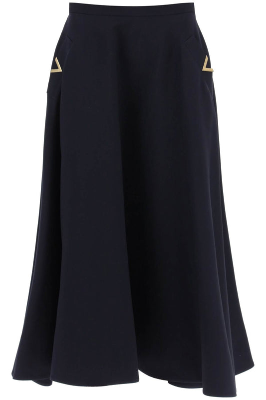 Valentino GARAVANI Valentino garavani midi skirt in crepe couture with v gold detailing