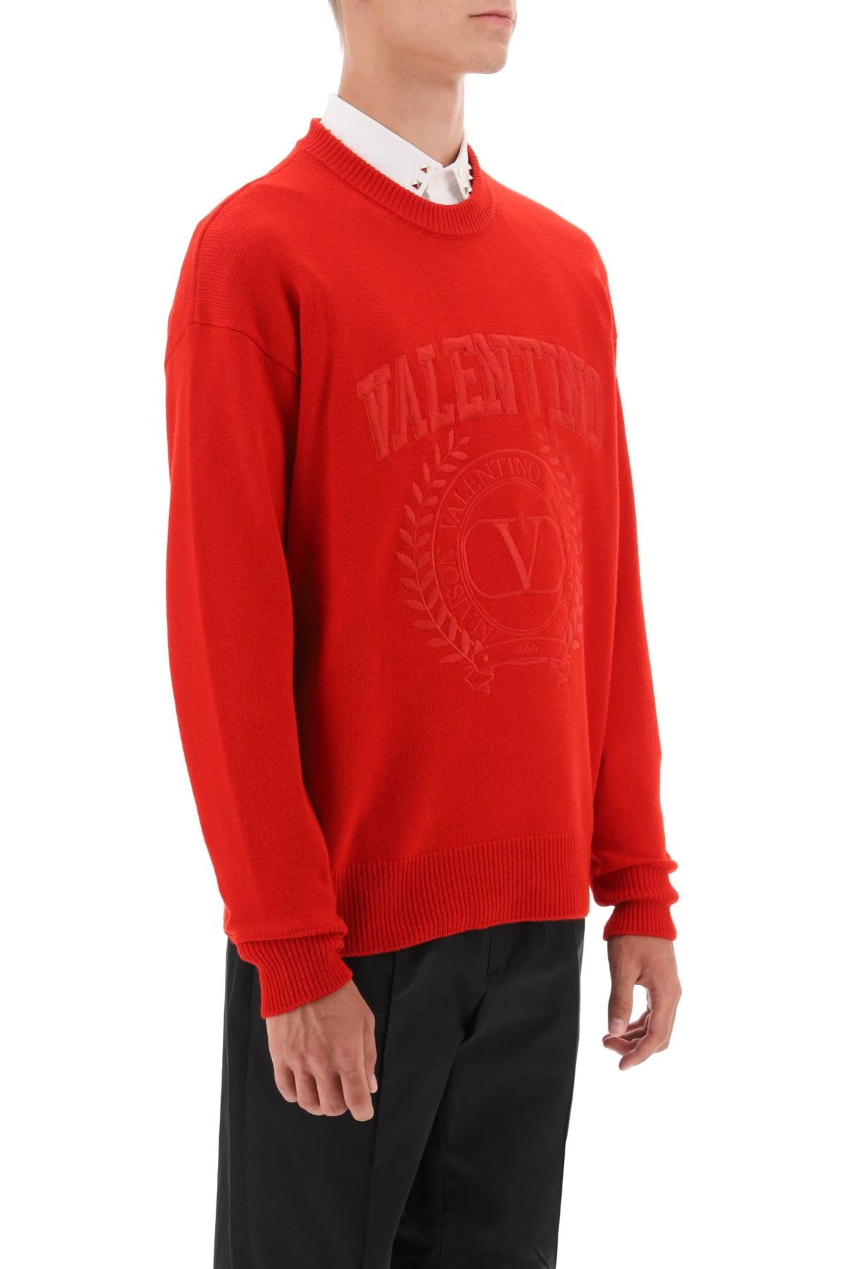 Valentino GARAVANI Valentino garavani crew-neck sweater with maison valentino embroidery