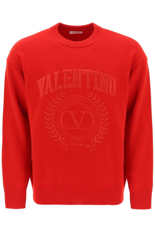 Valentino GARAVANI Valentino garavani crew-neck sweater with maison valentino embroidery