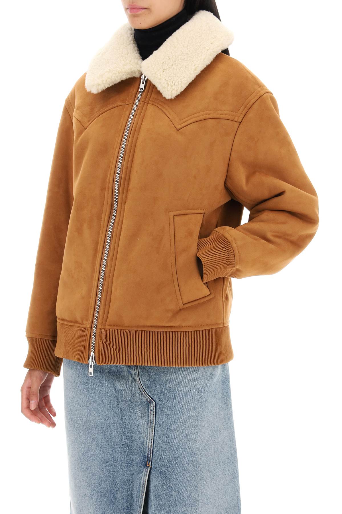 Stand Studio Stand studio lillee eco-shearling bomber jacket