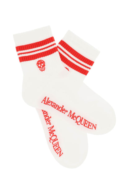 Alexander Mcqueen Alexander mcqueen stripe skull sports socks