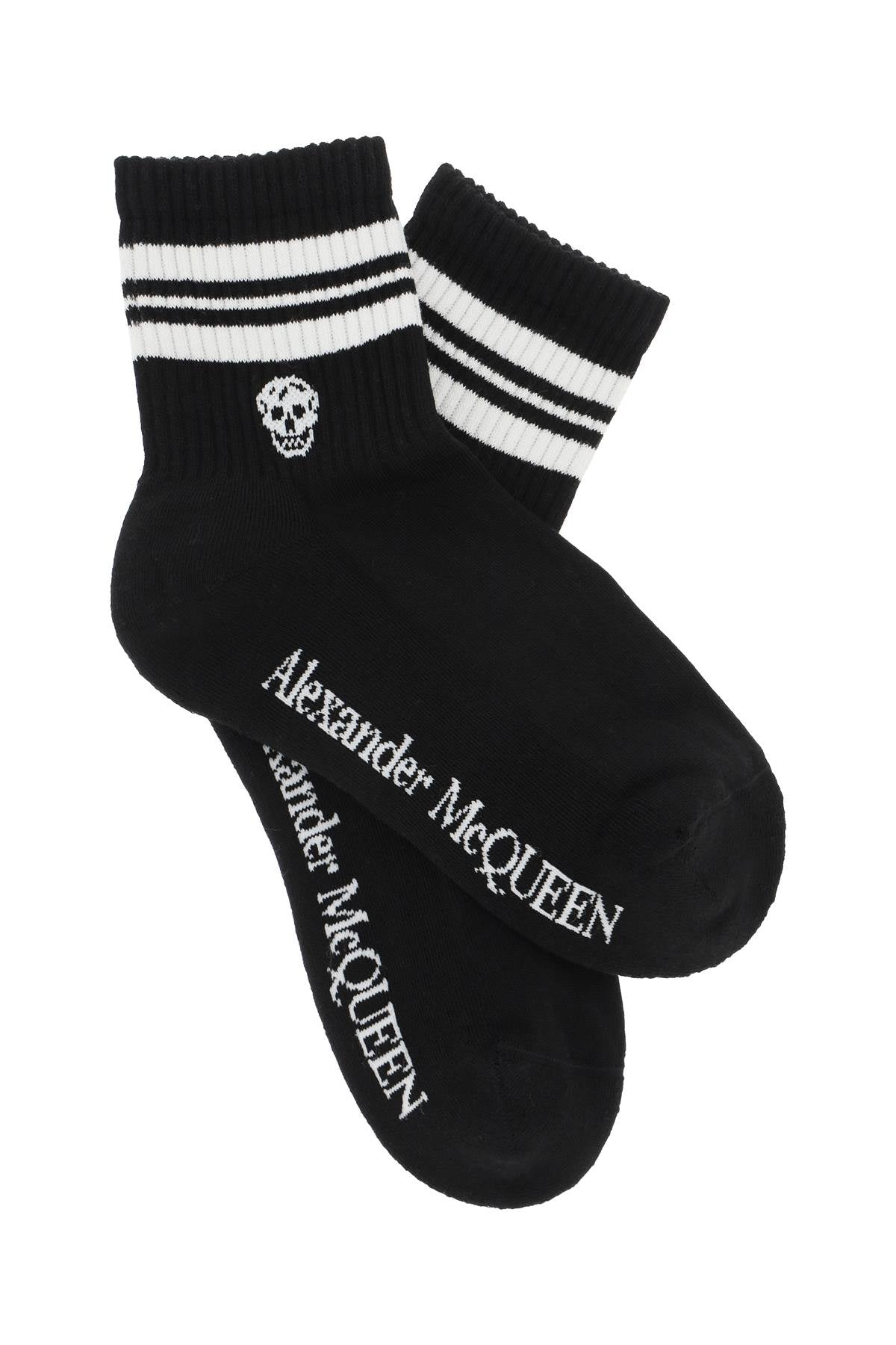 Alexander Mcqueen Alexander mcqueen stripe skull sports socks