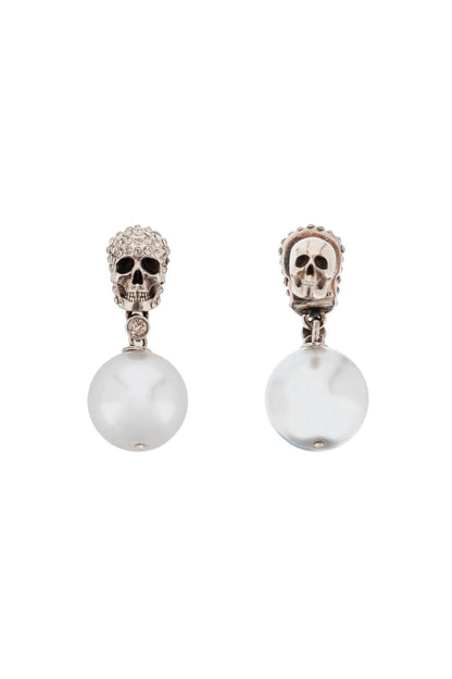 Alexander Mcqueen Alexander mcqueen pearl skull earrings with crystal pavé