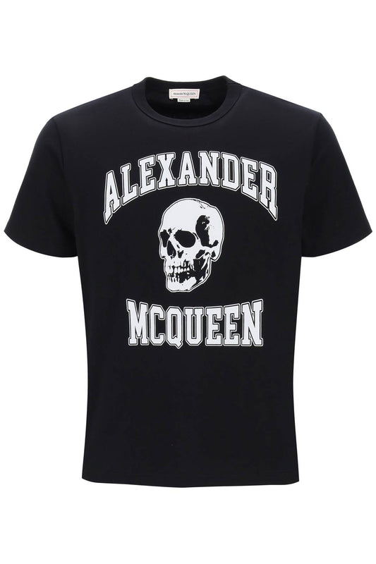 Alexander Mcqueen Alexander mcqueen t-shirt with varsity logo and skull print