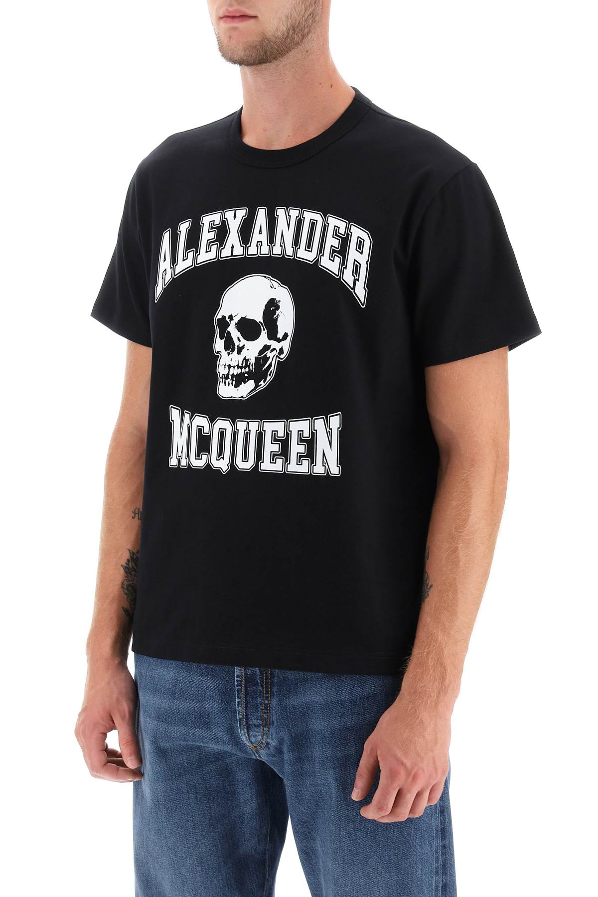 Alexander Mcqueen Alexander mcqueen t-shirt with varsity logo and skull print