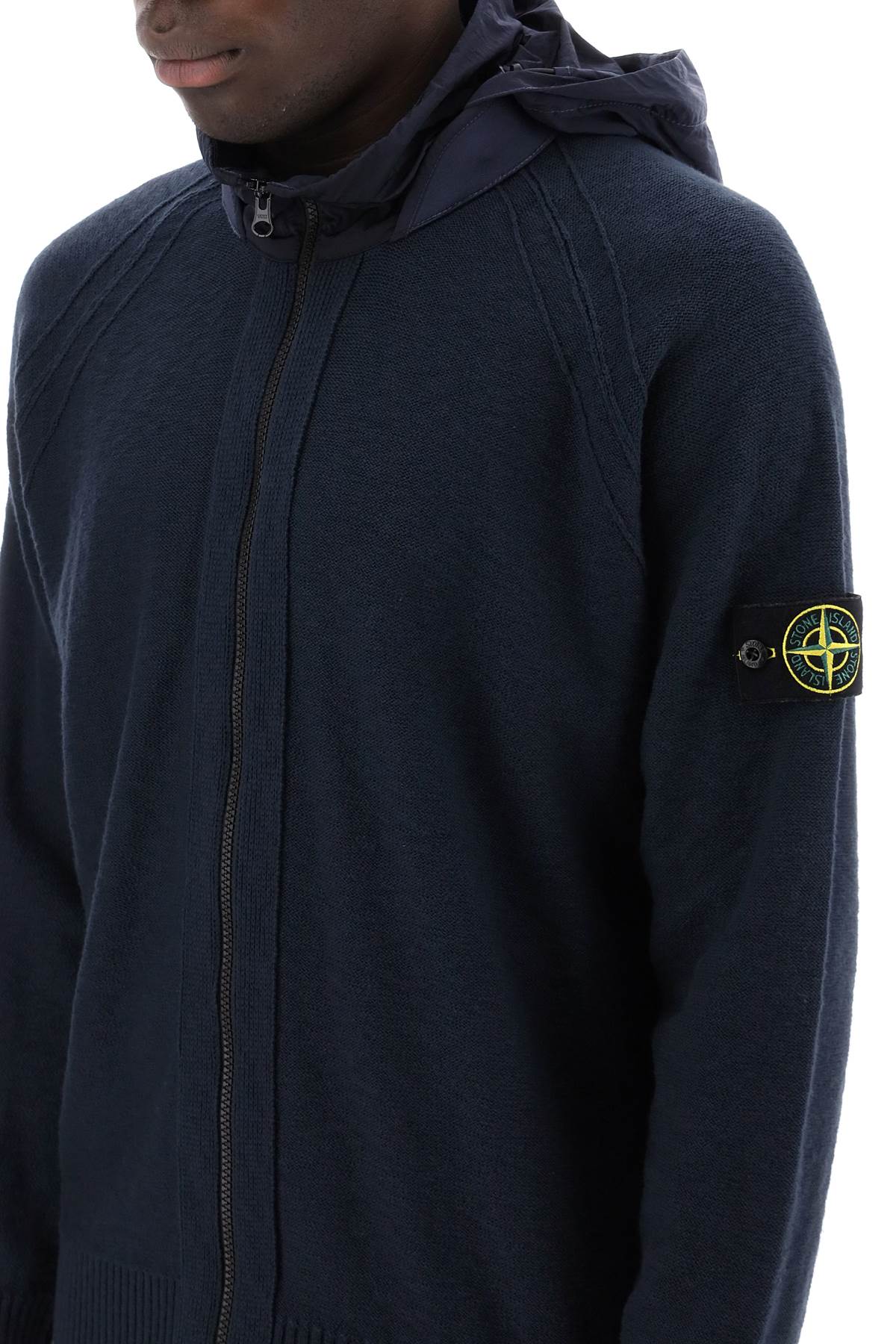 Stone Island Stone island zip-up cardigan with detachable hood