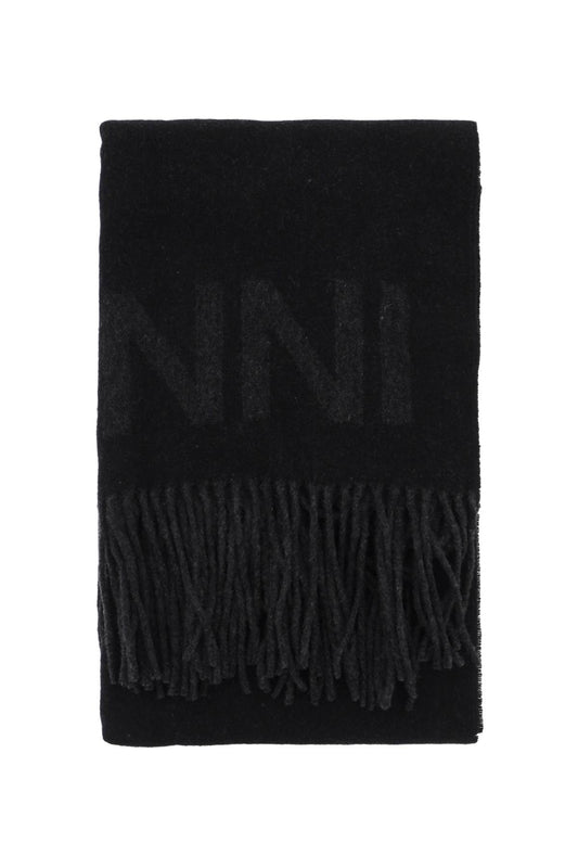 Ganni Ganni logo lettering scarf