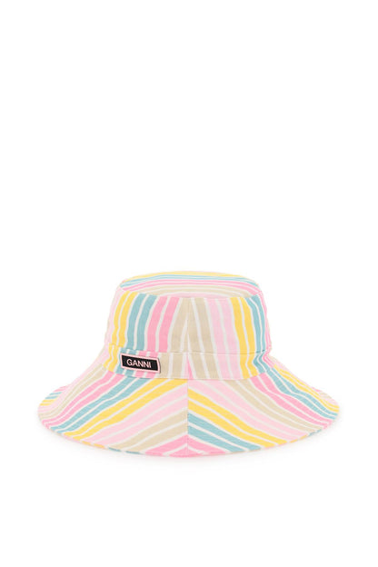 Ganni Ganni stripe bucket hat