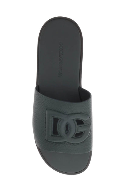 Dolce & Gabbana Dolce & gabbana cut-out logo leather slides