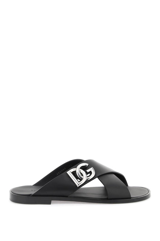 Dolce & Gabbana Dolce & gabbana leather sandals with dg logo