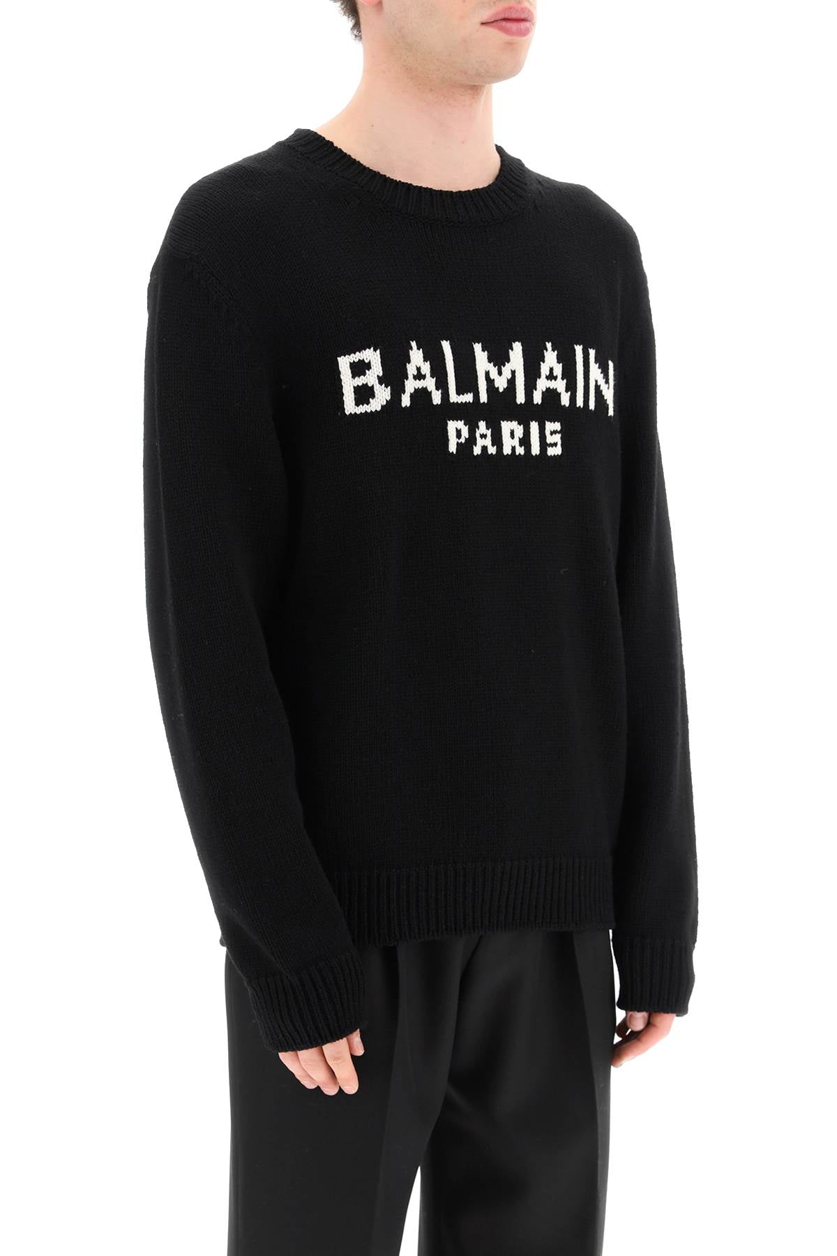 Balmain Balmain jacquard logo sweater