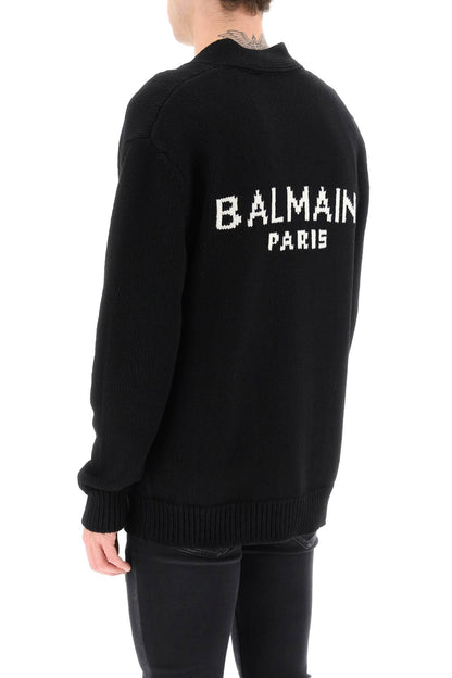 Balmain Balmain jacquard cardigan with back logo