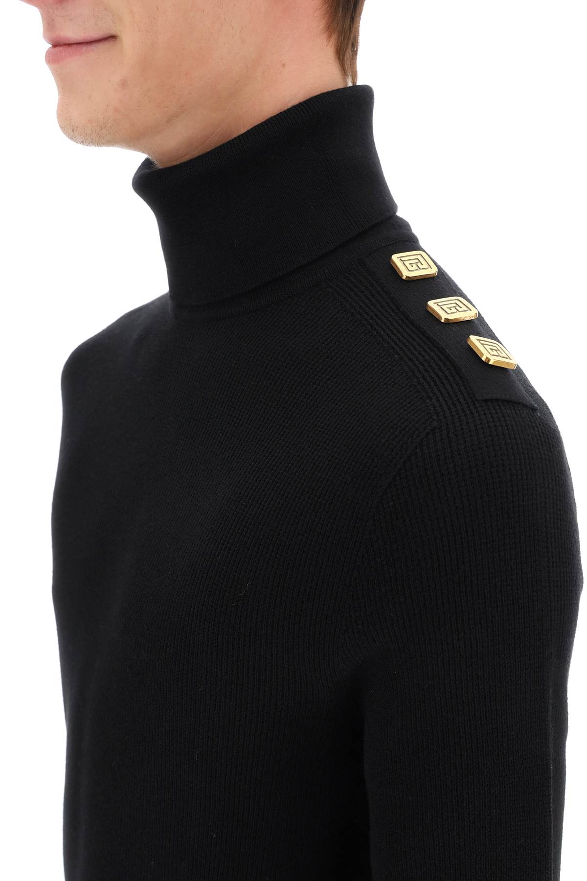 Balmain Balmain turtleneck sweater with monogram buttons