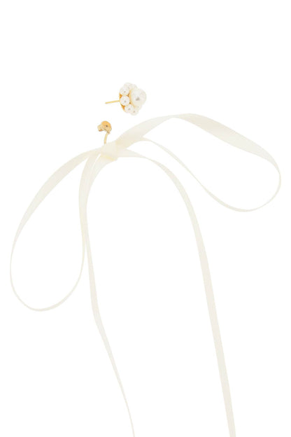 Simone Rocha Simone rocha button pearl earrings with bow detail.