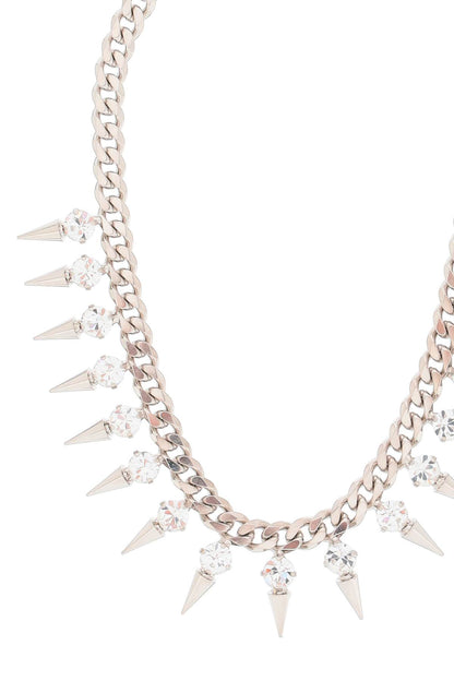 Alessandra Rich Alessandra rich choker with crystals and spikes