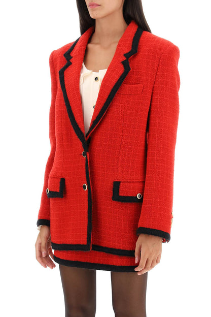 Alessandra Rich Alessandra rich single-breasted boucle tweed jacket