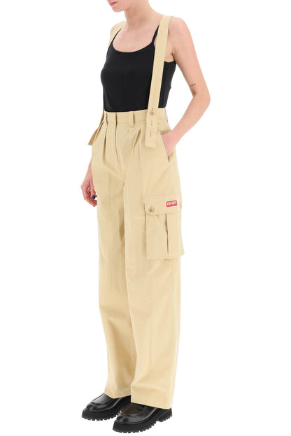 Kenzo Kenzo cotton cargo pants with suspenders