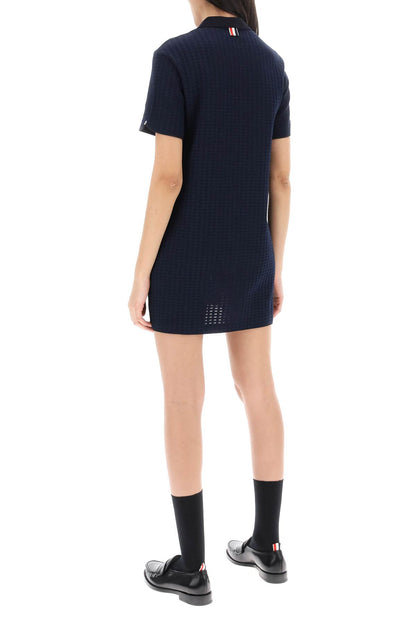 Thom Browne Thom browne mini jacquard knit polo dress in