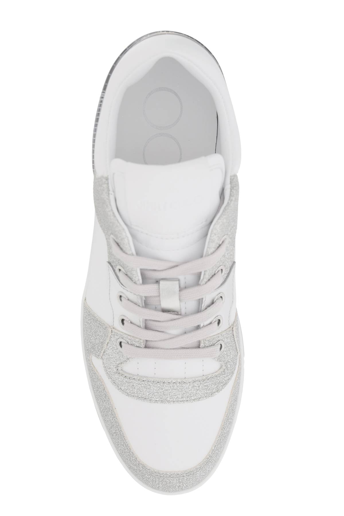 Jimmy Choo Jimmy choo 'florent' glittered sneakers with lettering logo