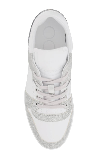 Jimmy Choo Jimmy choo 'florent' glittered sneakers with lettering logo