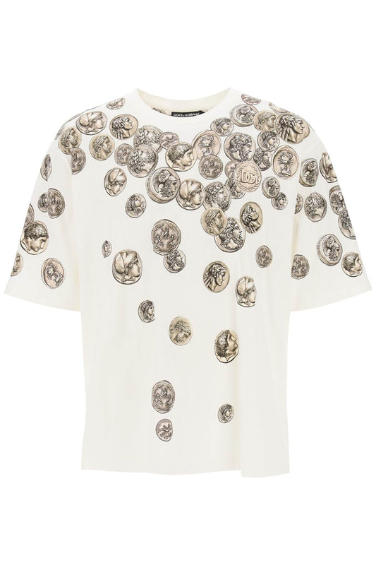 Dolce & Gabbana Dolce & gabbana coins print oversized t-shirt