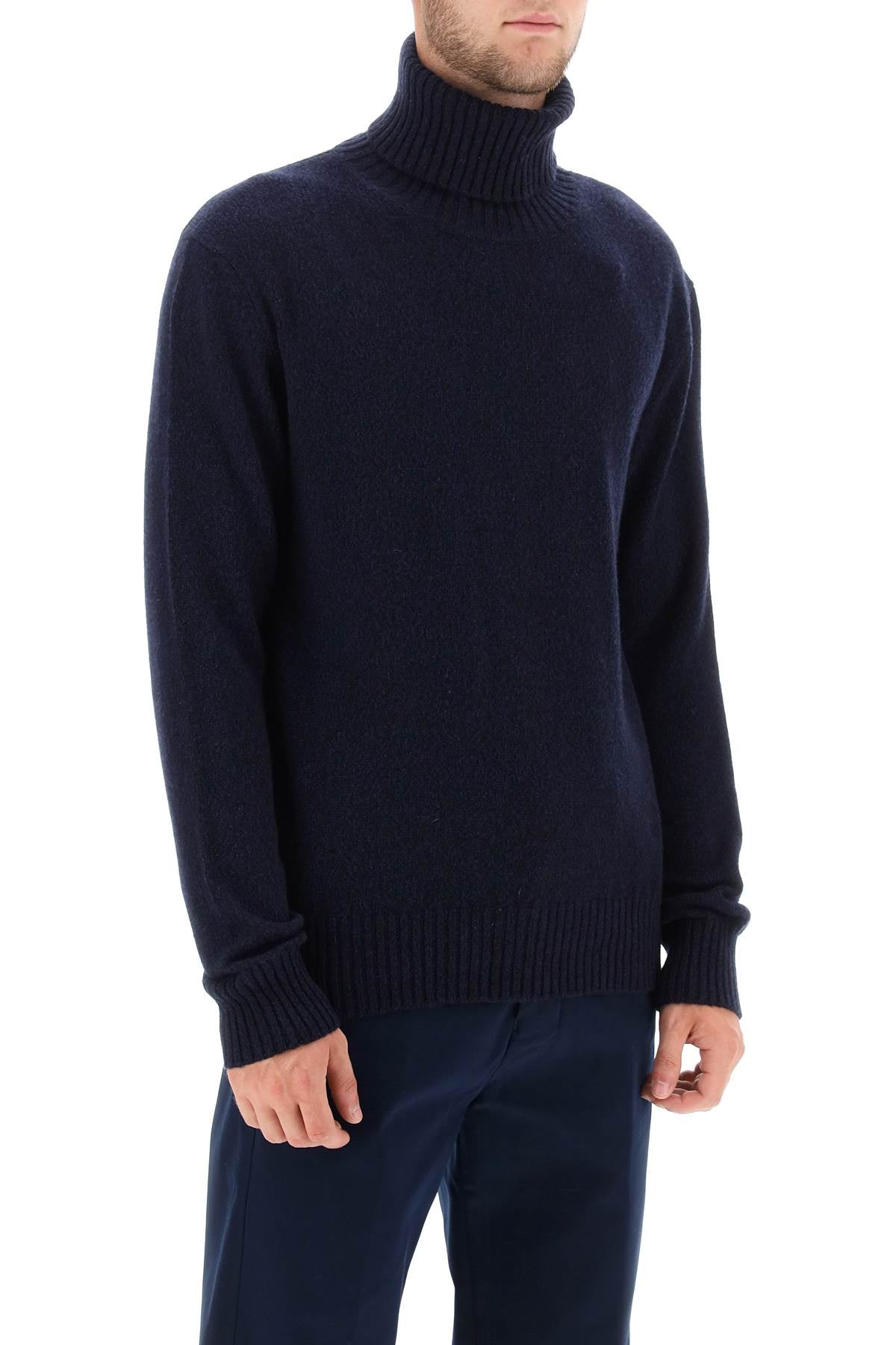 Ami Alexandre Mattiussi Ami paris melange-effect cashmere turtleneck sweater